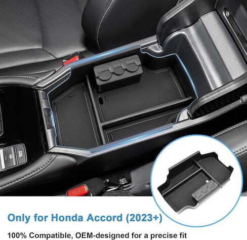 2023 2024 Accord/Accord Hybrid Center Console Organizer for Honda Accord (LX/EX/EX-L/Sport/Sport-L/Touring) Armrest Storage Box, 2023 Accord Organizer 2024 Accord Accessories (Black Mats) in Kuwait
