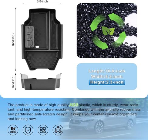 2023 2024 Accord/Accord Hybrid Center Console Organizer for Honda Accord (LX/EX/EX-L/Sport/Sport-L/Touring) Armrest Storage Box, 2023 Accord Organizer 2024 Accord Accessories (Black Mats) in Kuwait