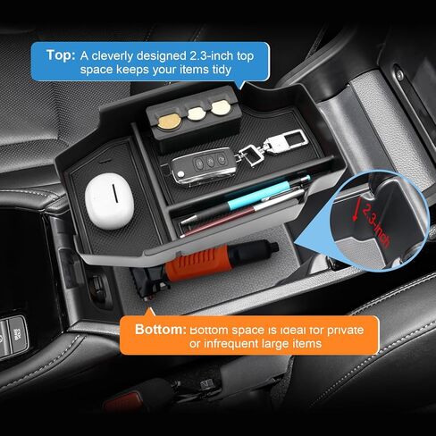 2023 2024 Accord/Accord Hybrid Center Console Organizer for Honda Accord (LX/EX/EX-L/Sport/Sport-L/Touring) Armrest Storage Box, 2023 Accord Organizer 2024 Accord Accessories (Black Mats) in Kuwait