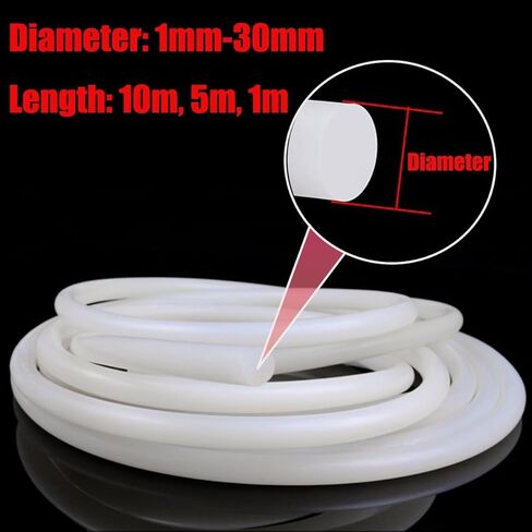 High Temperature Resistant Silicone Rubber Cord 1-30mm Diameter Round Solid Silicone Rubber Rod Bar for Machinery Gaskets Seals Heat Press(4mm*5m) in Saudi Arabia