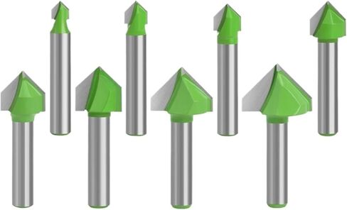 1 قطعة 8 مللي متر عرقوب 90 درجة على شكل حرف V الشق القاطع بت CNC النقش الصلبة راوتر بت كربيد نحت قاطعة المطحنة (الحجم: 1 قطعة 19.05 مللي متر) in Kuwait