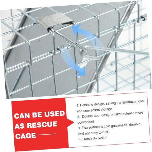 Rugged Metal Cage Live Folding Hunting Supplies Humane Catching for Raccoons Opossums Cats Rabbits in Saudi Arabia