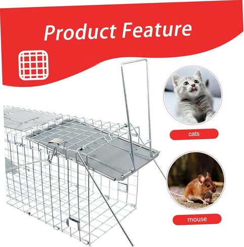 Rugged Metal Cage Live Folding Hunting Supplies Humane Catching for Raccoons Opossums Cats Rabbits in Saudi Arabia