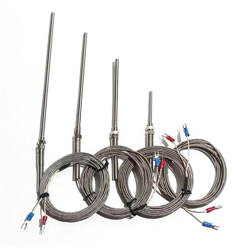 M8 Screw Thermocouple K J E PT100 Type 50-200mm Probe Temperature Sensor for Industrial Controller 1Pcs(Length 0.5m M8 E,200mm) in Kuwait