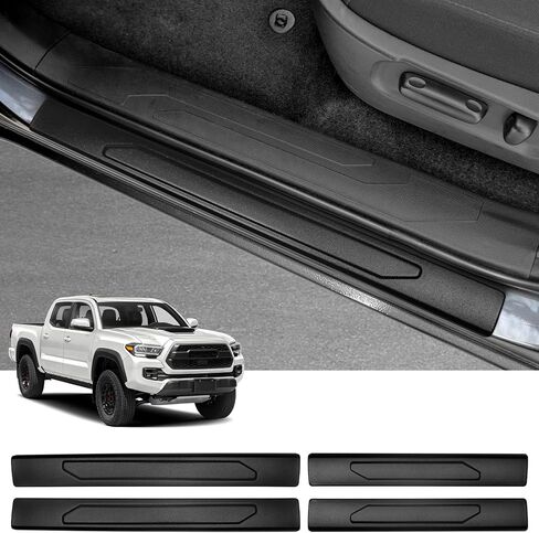 Zzeqyg 4 PCS ABS ABS Carbon Carbon Fiber Sill Protector متوافق مع Toyota Sienna 2021 2022 2023 2024 2025 إكسسوارات حراس عتبة الباب in Kuwait