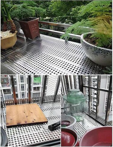 304 Stainless Steel Perforated Metal Sheets, Anti-Theft Leak-Proof Balcony Protection Pads, Durable Perforated Plate for Windows (30x300cm) in Kuwait