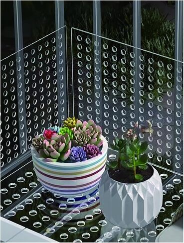 Lightweight Perforated Polycarbonate Sheets - Waterproof Mesh Design Balcony/Window Protection Panels (30x350cm) for Enhanced Safety and Durability in Kuwait