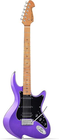 Leo Jaymz Character Series Electric Guitar with Roasted Maple Neck, SSH Active Pickups, Built-in Multi-Effects & Vintage Tremolo (Purple) in Kuwait