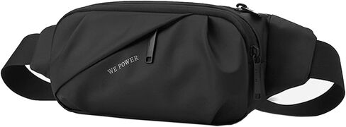 Waterproof Fanny Pack for Men & Women, Travel Fanny Pack Cross Body Sling Bag Crossbody Belt Bag Chest Anti Theft Waist Pack Purse Small for Outdoor, Cycling, Hiking, Running, Phone Holder-Black in Saudi Arabia