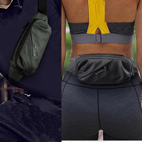 Waterproof Fanny Pack for Men & Women, Travel Fanny Pack Cross Body Sling Bag Crossbody Belt Bag Chest Anti Theft Waist Pack Purse Small for Outdoor, Cycling, Hiking, Running, Phone Holder-Black in Saudi Arabia