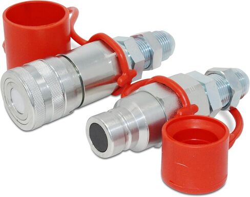 Flat Face Hydraulic Quick Coupler, 3/4" Body x #12 JIC Skid Steer Bulkhead Mount in Saudi Arabia