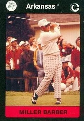 Autograph Warehouse Miller Barber Golf Card (Arkansas) 1991 Collegiate Collection No.9 in Kuwait