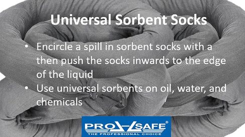 Universal Sorbent Maximum Spill Containment Socks: 40 Pack, 48'' Long x 3'' Diameter in Kuwait