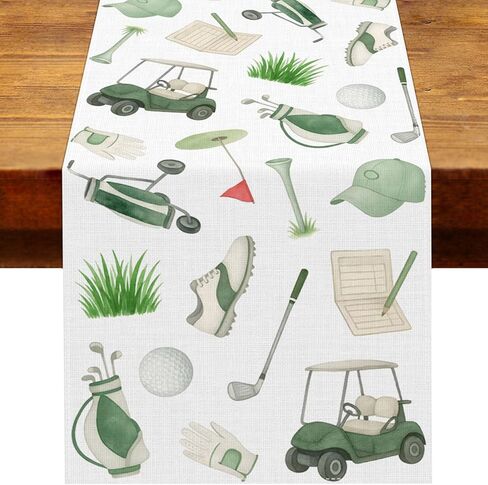 Golf Party Decorations Let's Partee Table Runner Sports Ball Birthday Party Decoration Home Kitchen Dining Room Table Decor in Kuwait
