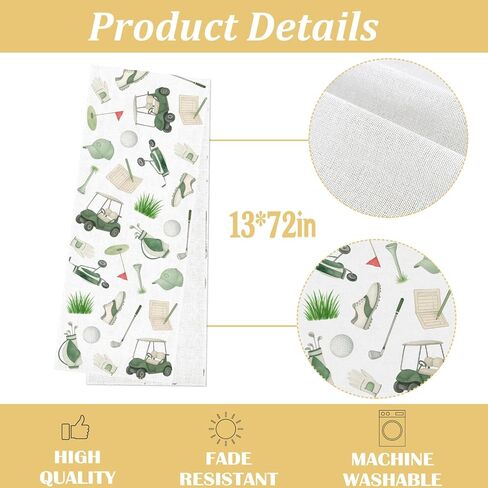 Golf Party Decorations Let's Partee Table Runner Sports Ball Birthday Party Decoration Home Kitchen Dining Room Table Decor in Kuwait