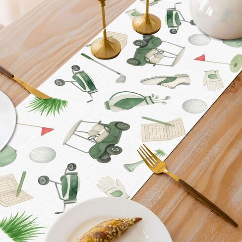 Golf Party Decorations Let's Partee Table Runner Sports Ball Birthday Party Decoration Home Kitchen Dining Room Table Decor in Kuwait