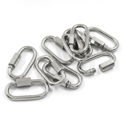 10Pcs M3.5 Stainless Steel Quick Links 176 Lbs Capacity Carabiner, 304 Stainless Steel Screw Carabiner Chain Hooks, Locking Chain Repair Links for Outdoor Traveling Equipment/Pets Keychain in Kuwait