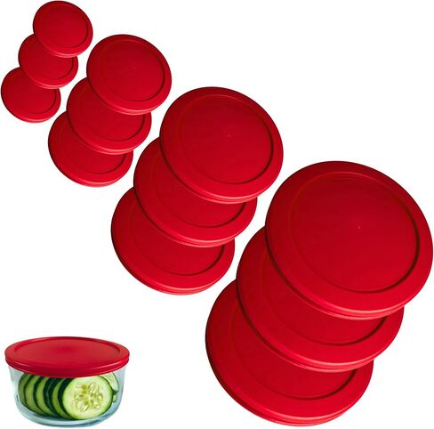 1, 2, 4 & 7 Cup Replacement Lids/Covers for Pyrex, Anchor Hocking & KlareWare Storage Bowls *Lids Only - Glass Container Not Included* (4 Pack *One of Each Size*, Blue) in Kuwait