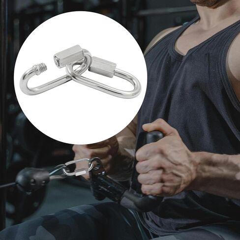 10Pcs M3.5 Stainless Steel Quick Links 176 Lbs Capacity Carabiner, 304 Stainless Steel Screw Carabiner Chain Hooks, Locking Chain Repair Links for Outdoor Traveling Equipment/Pets Keychain in Kuwait