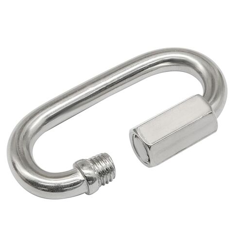 10Pcs M3.5 Stainless Steel Quick Links 176 Lbs Capacity Carabiner, 304 Stainless Steel Screw Carabiner Chain Hooks, Locking Chain Repair Links for Outdoor Traveling Equipment/Pets Keychain in Kuwait