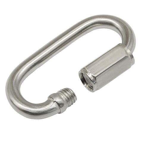 10Pcs M3.5 Stainless Steel Quick Links 176 Lbs Capacity Carabiner, 304 Stainless Steel Screw Carabiner Chain Hooks, Locking Chain Repair Links for Outdoor Traveling Equipment/Pets Keychain in Kuwait