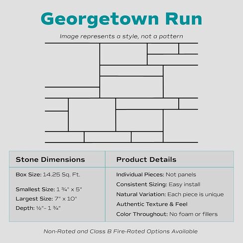 Evolve Stone Georgetown Run AV Non-Rated Flat Stone Veneer (14.25 sq. ft. per Box) in Kuwait