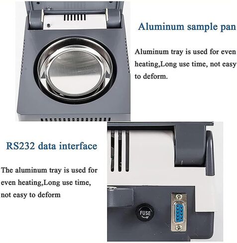 Lab Halogen Moisture Analyzer, 50g/0.001g Automatic Moisture Meter, 50-80℃ Heating, 0-90min Timing Setting, with RS-232C Data Interface, for Grain, Powder, Herb, Tea in Kuwait