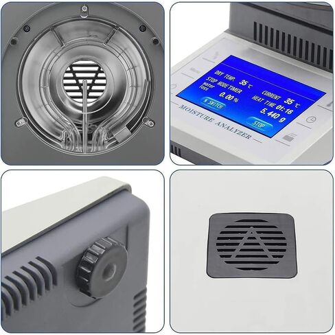 Lab Halogen Moisture Analyzer, 50g/0.001g Automatic Moisture Meter, 50-80℃ Heating, 0-90min Timing Setting, with RS-232C Data Interface, for Grain, Powder, Herb, Tea in Kuwait