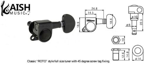 Wilkinson 3x3 ROTO Style Guitar Tuners Tuning Keys Pegs Guitar Machine Heads for Les Paul or Acoustic Guitars Chrome in Kuwait