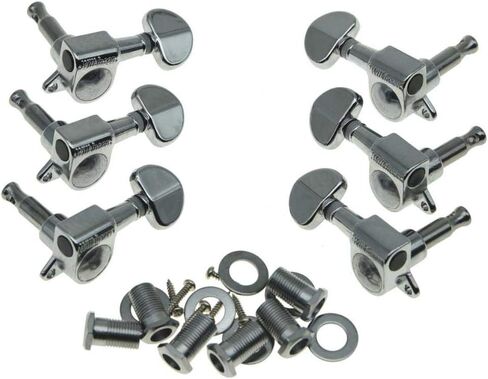 Wilkinson 3x3 ROTO Style Guitar Tuners Tuning Keys Pegs Guitar Machine Heads for Les Paul or Acoustic Guitars Chrome in Kuwait