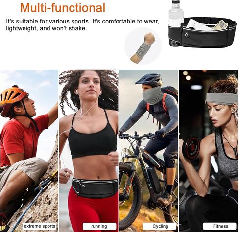 Slim Running Belt for Men & Women, With Pouch for Phone, Bottle Water, Keys & Essentials, Includes Free Wristband in Kuwait