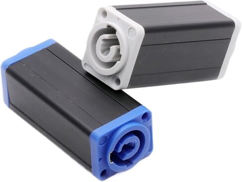 4PCS LED Powercon AC Coupler Adapter Extender Connector Speakon Panel Mount Straight(Metal-Blue-White) in Kuwait