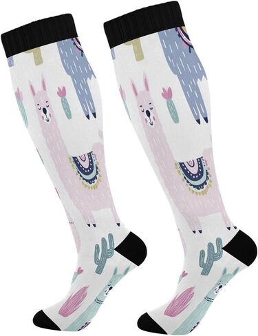 Mexican Serape Blanket Stripes Compression Socks Women Men Knee High Stockings for Sports,Running,Travel 1Pair in Kuwait