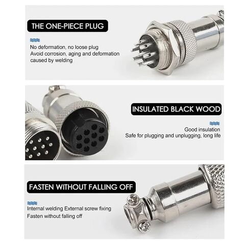 5Set GX12 Nut/Docking Type Male&Female Connector Screw Power Socket& Terminal Cable Pluggable Port(Nut Type,5P) in Kuwait