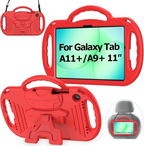حافظة AVAWO للأطفال لهاتف Samsung Galaxy Tab A11+ Plus/A9+ Plus مقاس 11 بوصة، مع حزام، مقبض خفيف الوزن مقاوم للصدمات موديل 2025/2023 مع حبل، أزرق in Kuwait