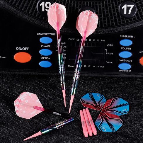 CyeeLife Soft Tip Darts Set - Professional Darts Plastic Tip Sets with Brass Barrel + 6 Shaft + 6 Standard Flights + Portable Case for Electronic Dartboard in Kuwait