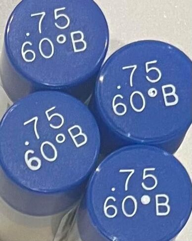 أربع عبوات - فوهة موقد الزيت، .75 60 ب، غطاء أزرق للرذاذ الصلب .75 60 ب فوهة زيت .75 جالون في الدقيقة مع رذاذ صلب بزاوية 60 درجة in Saudi Arabia