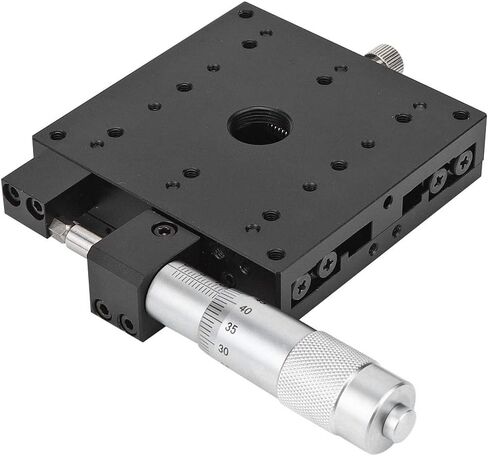 Kikumi Linear Table, Linear Table Actuator Semx80s Micrometer Manual Sliding Table Step Cross Roller Guide 80 x 80 mm Platform in Kuwait