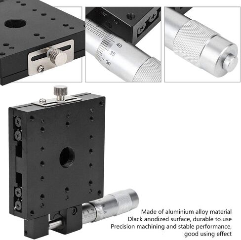 Kikumi Linear Table, Linear Table Actuator Semx80s Micrometer Manual Sliding Table Step Cross Roller Guide 80 x 80 mm Platform in Kuwait