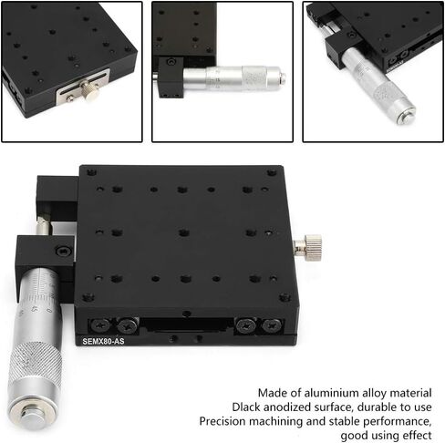 Kikumi Linear Table, Linear Table Actuator Semx80s Micrometer Manual Sliding Table Step Cross Roller Guide 80 x 80 mm Platform in Kuwait
