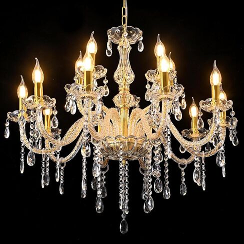 YYSHCHEN Luxury Clear Mini Crystal Chandelier,Antique Small Candle Chandelier for Dining Room,Pendant Ceiling Light Fixture for Living Room,Kitchen,Bathroom in Saudi Arabia