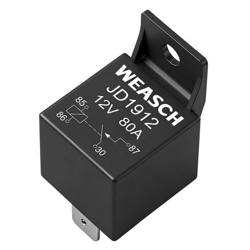 2 Pack JD1912 Relay Car Relay ، 12V 80a ، 4 pin spst ، مفاتيح السيارات والمبتدئين ، ترحيل ماء لدراجة نارية لجرار القوارب (2) in Kuwait