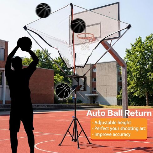 Portable Hoop Trainer Tripod with 180° Rotating Track Adjustable Height Heavy Duty Basketball Trainer with Net Return System for Indoor & Outdoor Use in Kuwait