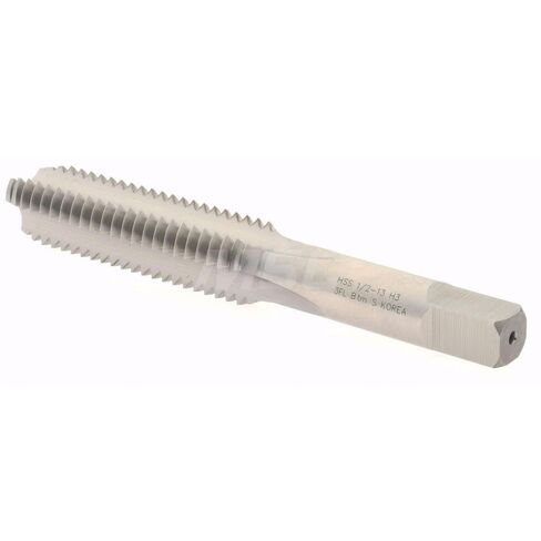 Straight Flute Tap, 1/2-13 UNC, 3 Flute, Bottoming Chamfer, High-Speed Steel, Bright Finish, 1-21/32" Thread Length in Saudi Arabia