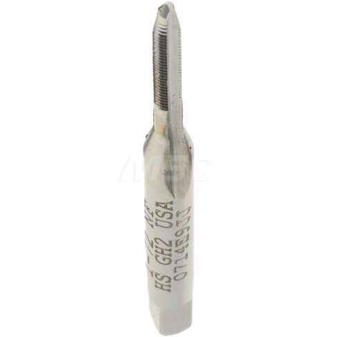 Straight Flute Tap, #1-72 UNF, 2 Flute, Plug Chamfer, 2B Class of Fit, High-Speed Steel, Bright/Uncoated Finish, 3/8" Thread Length, 1-11/16" OAL in Saudi Arabia