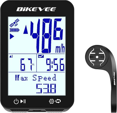 GPS Bike Computer Wireless with Auto Backlight, IPX7 Bicycle Odometer MPH KM/H, Bike Speedometer with Cycling Speed Tracker 2.4'' LCD Display in Kuwait