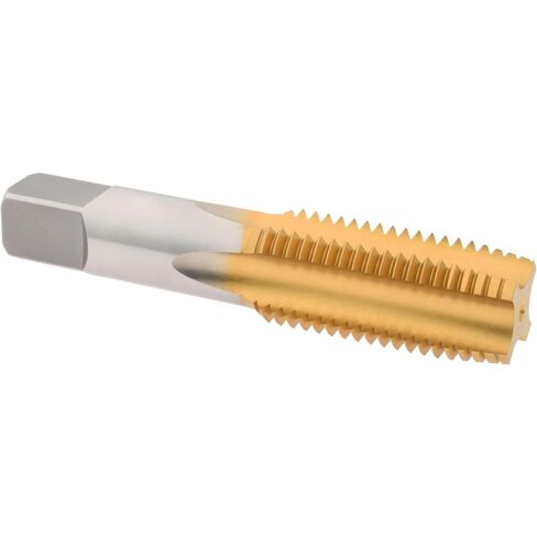 High-Speed Steel Straight Flute Tap, 1-1/4-7 UNC, 4 Flute, Plug Chamfer, Titanium Nitride Finish, 2-9/16" Thread Length, 5-3/4" OAL in Saudi Arabia