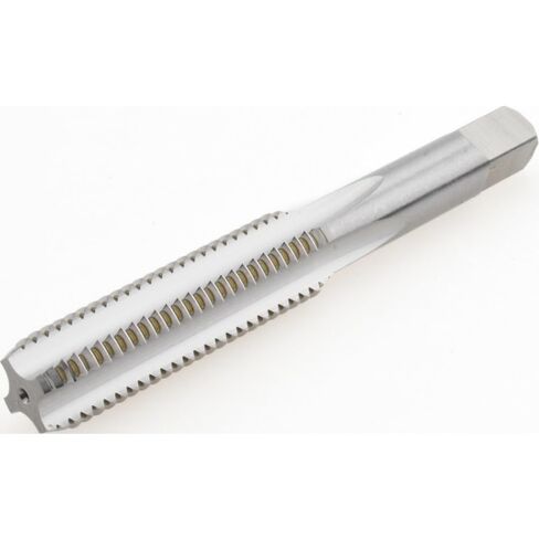 Straight Flute Tap, M12x1.75 Metric Coarse, 4 Flute, Bottoming Chamfer, High-Speed Steel, Bright/Uncoated Finish, 1-21/32" Thread Length, 3-3/8" OAL in Saudi Arabia