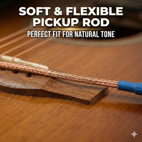 2-Band EQ Acoustic Guitar Preamp Piezo Pickup System with Built-in LCD Tuner - Low Profile Onboard Equalizer with Phase & Volume Control - Solder-Free Replacement Kit for Folk Guitar in Kuwait