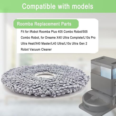 مجموعة ملحقات قطع الغيار لـ iRobot Roomba Plus 505 405 Combo، للمكنسة الكهربائية الروبوتية Dreame X40 Ultra Complete/L10s Pro Ultra Heat/X40 Master/L40 Ultra/L10s Ultra Gen 2، 6 وسادات ممسحة in Kuwait